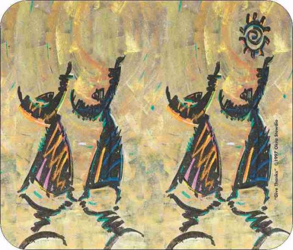 Give Thanks Black Art  Mouse Pad